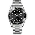 Men's Luxury Waterproof Automatic Luminous Watch with Silver Stainless Steel Bezel