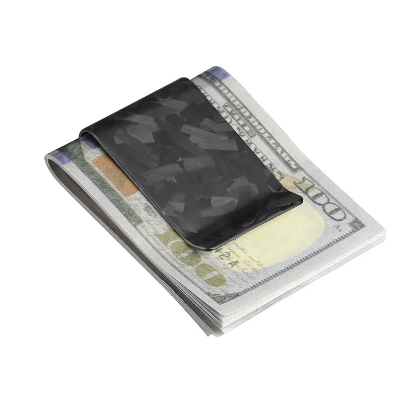 Minimalist Carbon Fiber Money Clip Wallet for Men - Slim Front Pocket Design, Holds Up to 50 Bills