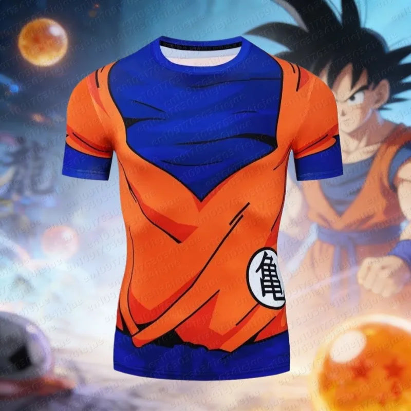 Anime Dragon Ball Goku T-Shirt for Men Summer Breathable Cartoon Top