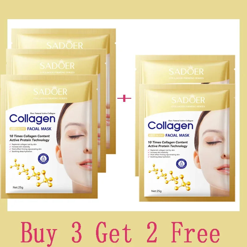 Collagen Anti-Aging Facial Mask Set - Brightening, Hydrating & Fine Line Repair