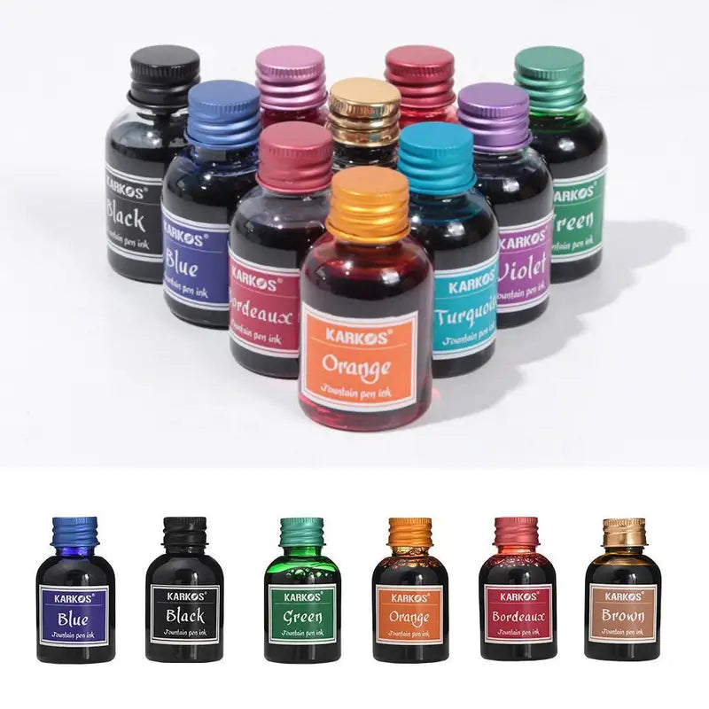 Colorful Fountain Pen Ink Refill - 20/30/70ml for Calligraphy & Writing