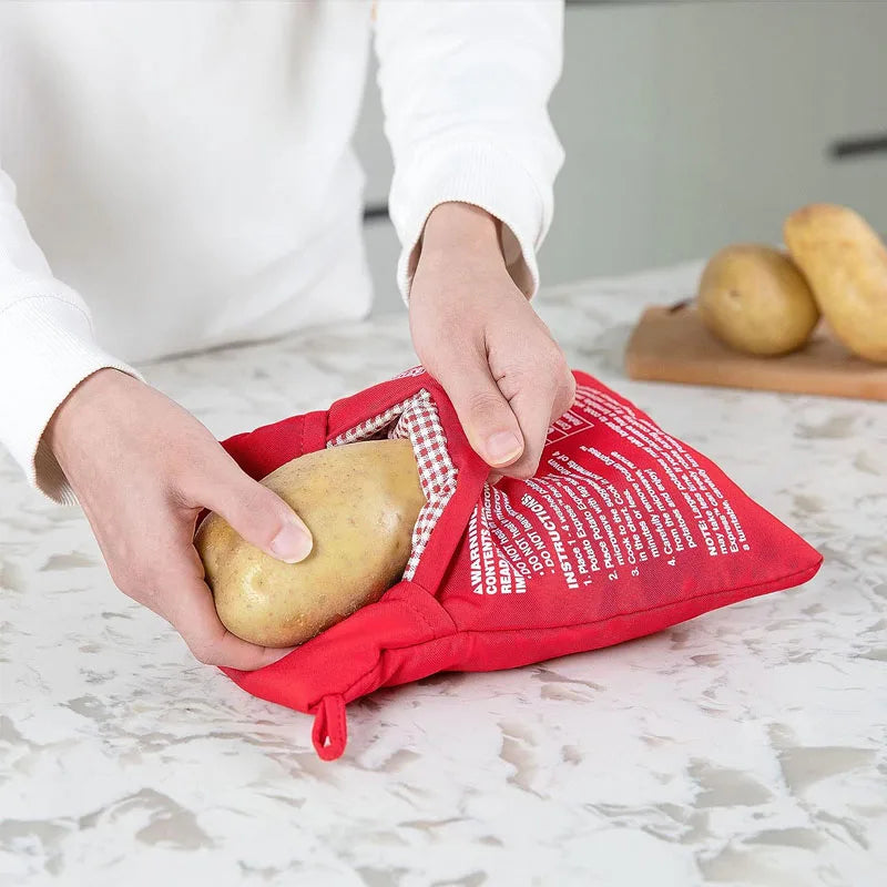 Reusable Microwave Potato Bag - Fast Baked Potatoes in 4 Minutes, Multiple Colors