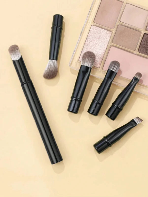 6-Piece Portable Makeup Brush Replacement Set - Travel Friendly