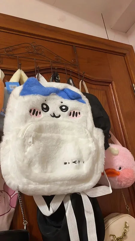 Cute Plush Embroidery Large Capacity Student Backpack Trendy School Bag