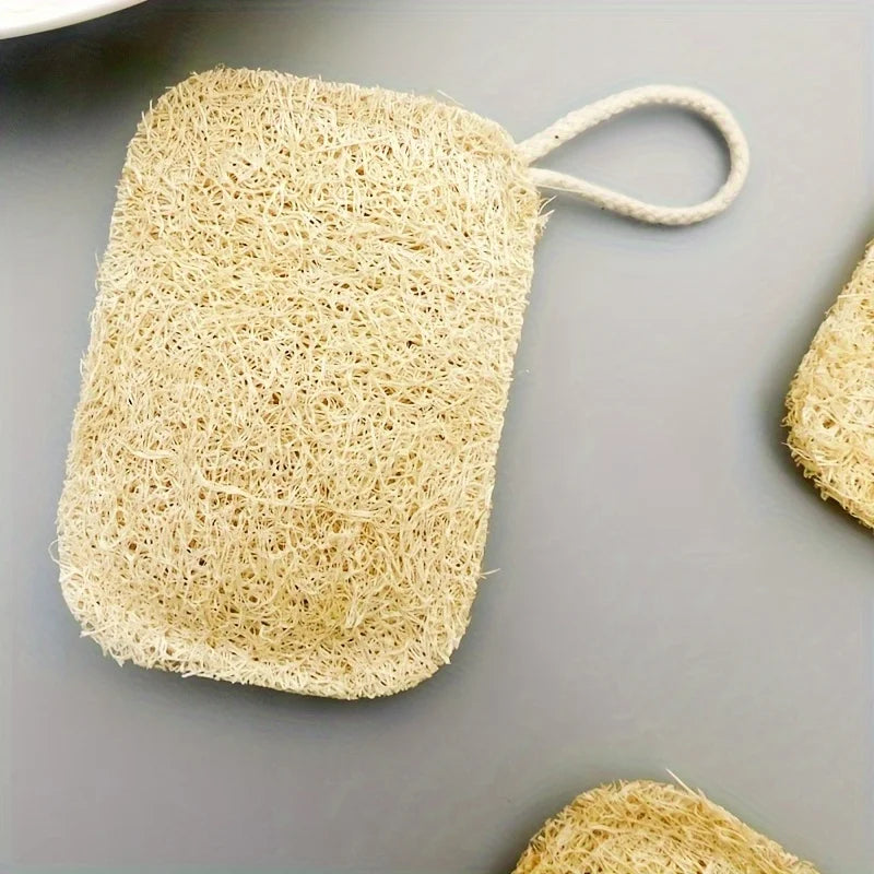 6PCS Dual-Layer Loofah Sponge Set for Exfoliating and Massage - Bath & Kitchen