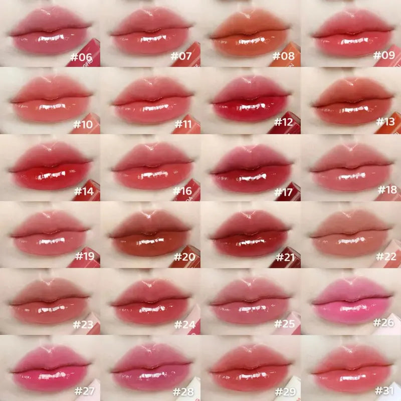 Long-Lasting Lip Tint Set - Juicy Glossy Finish, 12 Shades, Korean Makeup