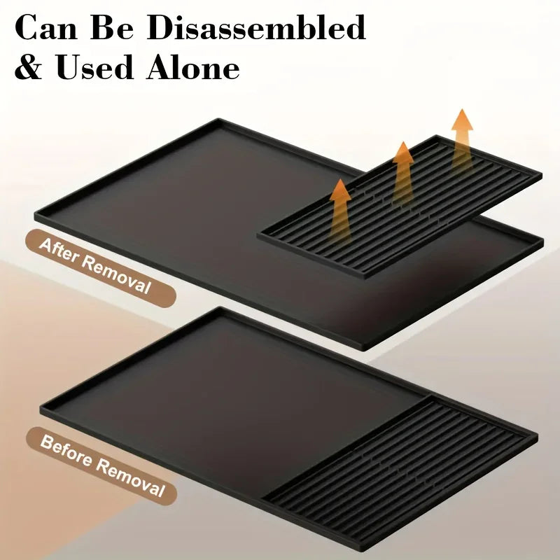 Large Silicone Coffee Bar Mat - Non-Slip Counter Protector 60x40cm Heat Resistant for Espresso & Home Kitchen