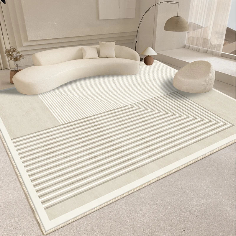 Modern Abstract Plush Floor Rug for Living Room & Bedroom - Thick Fluffy Carpet