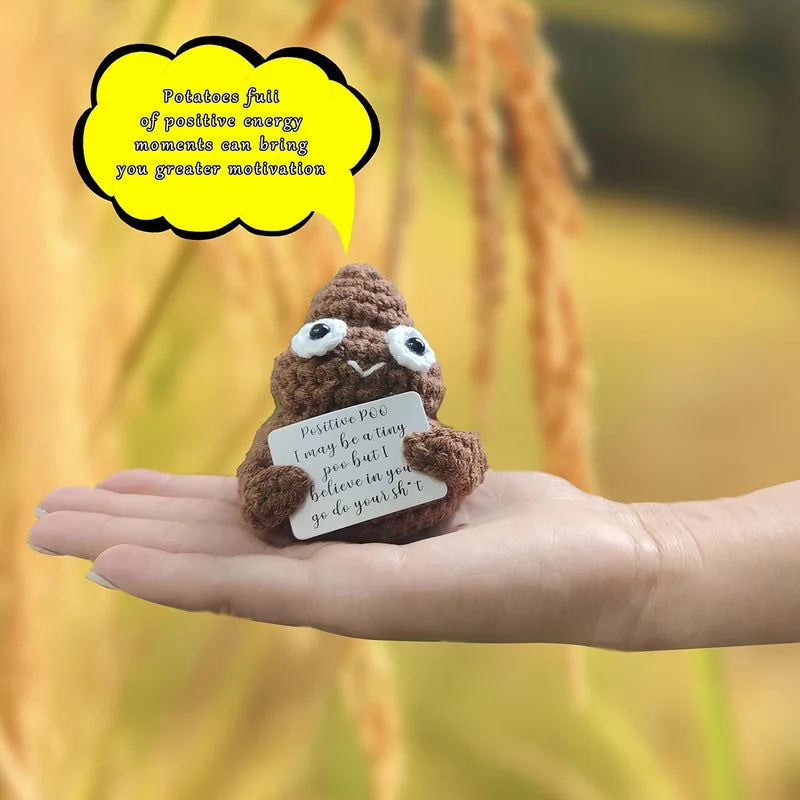 Mini Handmade Crocheted Plush Desktop Decoration Gift - Emotional Support Card