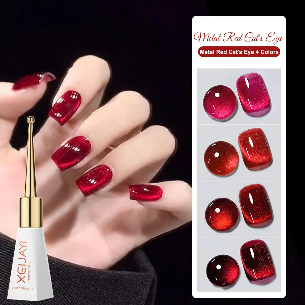Pink Cat Eye Gel Nail Polish Set UV Semi-Permanent Varnish for Professionals