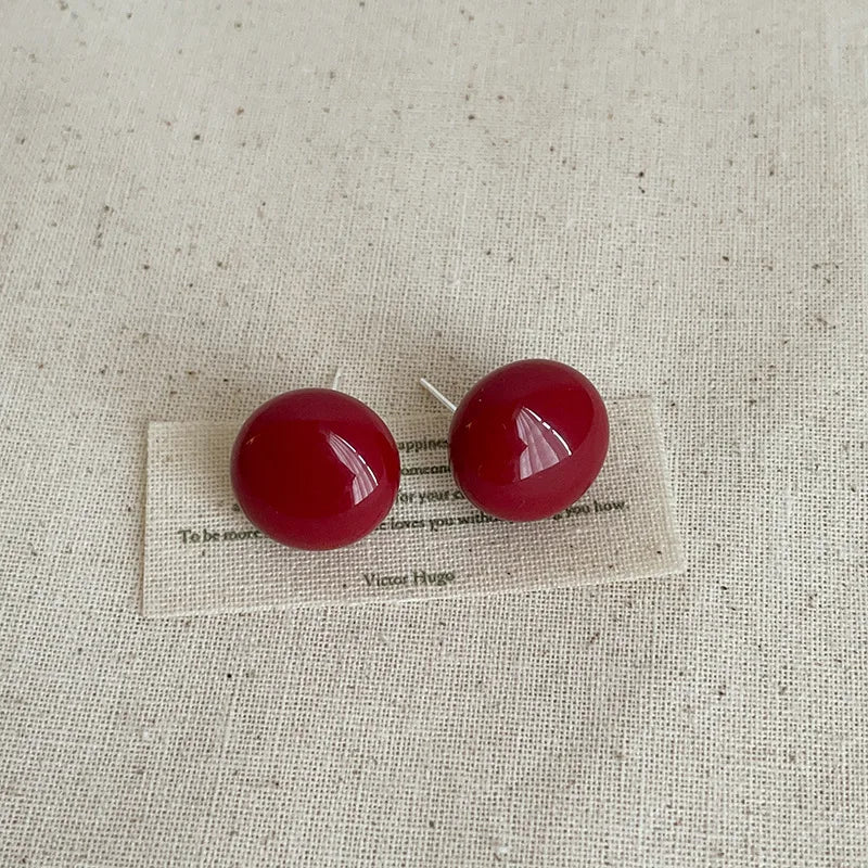 Women's Colorful Acrylic Round Earrings - Fashion Jewelry Accessory