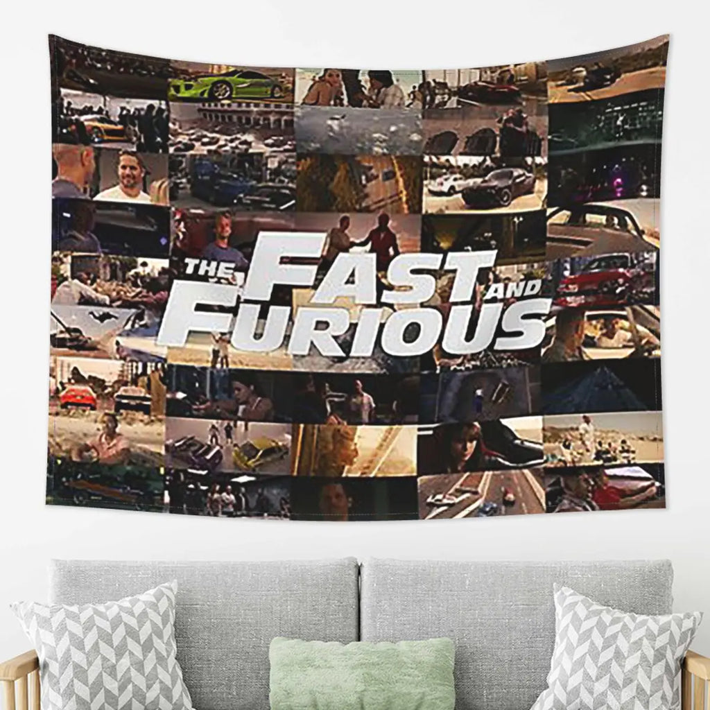 Decorative Wall Tapestry - Fast and Furious Legends Art for Living Room Bedroom