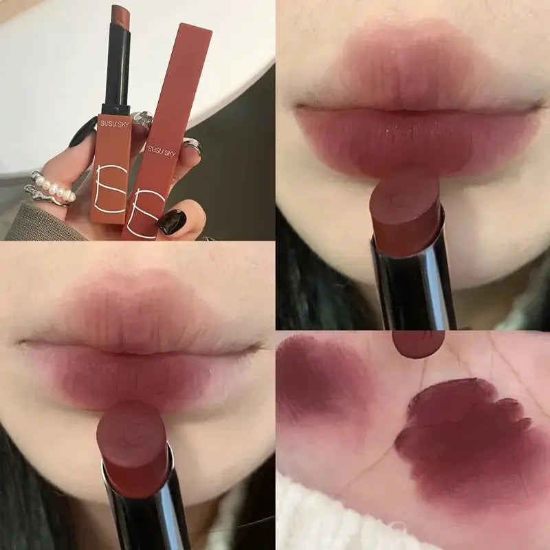 Waterproof Long-Lasting Matte Lipstick & Cheek Blush Duo – Dual Use Makeup