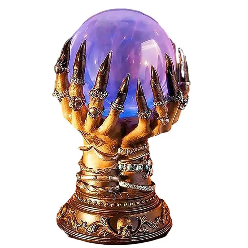 Gothic Skeleton Hand Crystal Ball LED Night Light - Witchcraft Home Decor