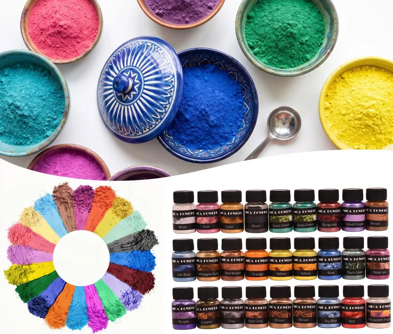 24 Colors Mica Powder Pigments for Resin Plaster Candles Jewelry Making