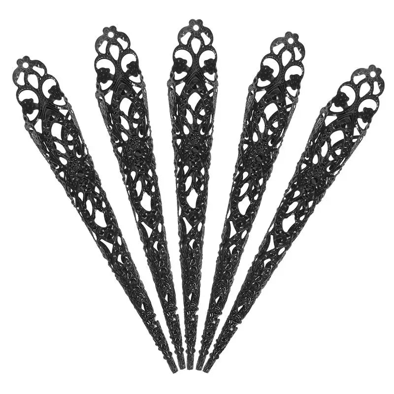Halloween Claw Nail Tips with Jewelry Faux Fingertips for Cosplay and Costume Parties