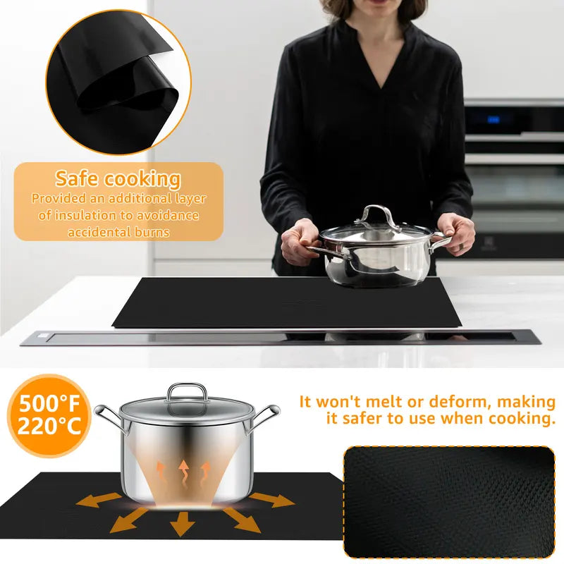 Silicone Induction Cooktop Cover Non-Slip Kitchen Protector 52x78cm