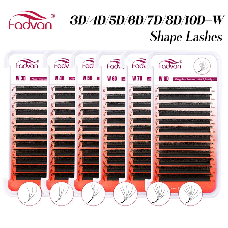 False Eyelash Extensions Mink Fans 3D/4D/5D/6D/7D/8D Premium Volume Lashes