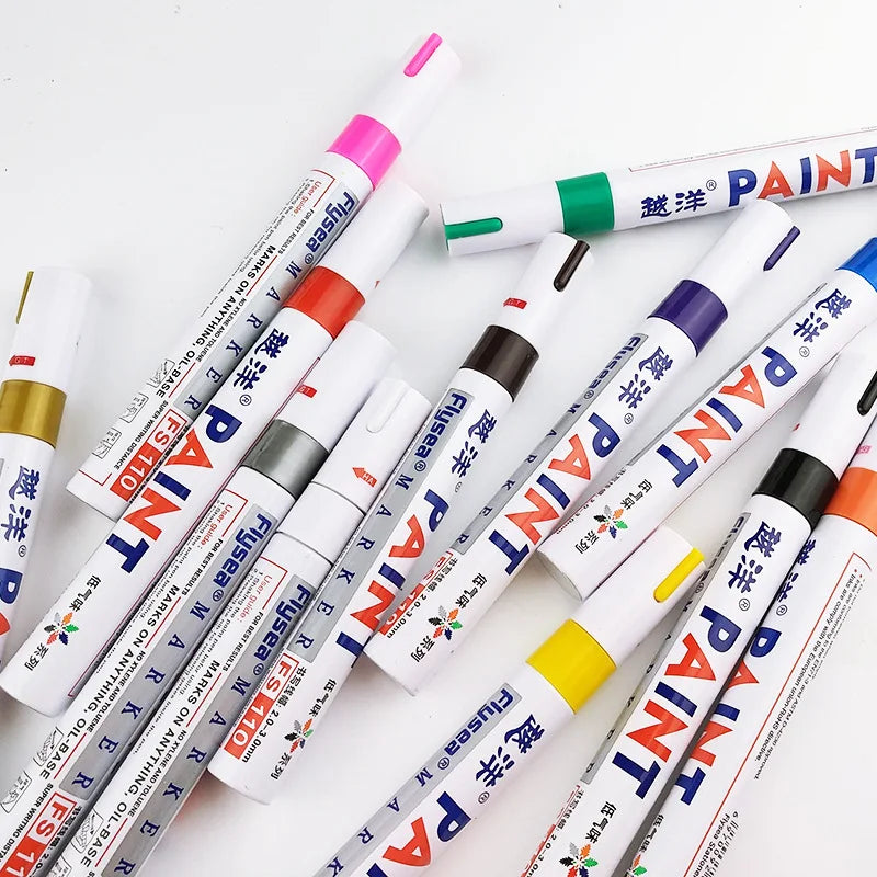 12 Color Waterproof Permanent Paint Marker Pen for Car Tyres & Surfaces
