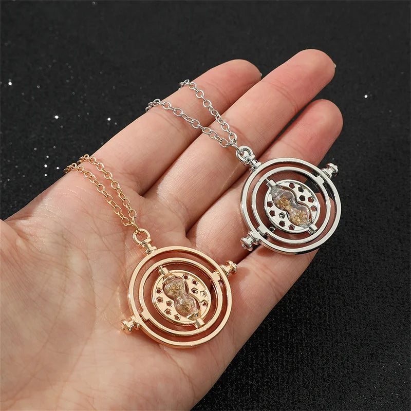 Harried Time Necklace Hourglass Timer - Rotatable Astronomical Converters for Cosplay & Gift