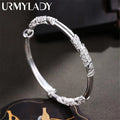 Sterling Silver Flower Bracelets for Women - Adjustable Wedding Jewelry