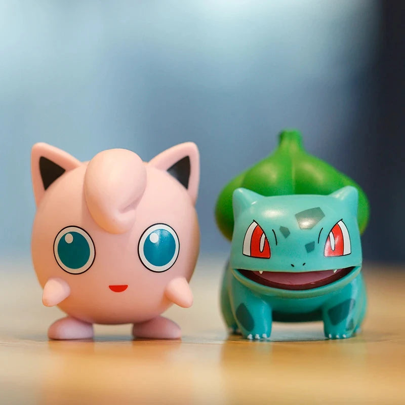 Pokemon Anime Figures Set - Pikachu Charmander Psyduck Squirtle Jigglypuff Bulbasaur Kids Collectible Toys