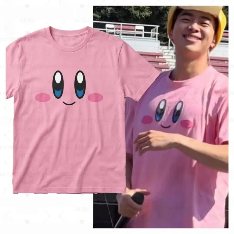 Kids Cartoon Short Sleeve T-Shirt - Summer Absorbent Pink Clothing for Children