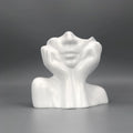 Human Face Makeup Brush Holder Desktop Organizer Vase for Cosmetics & Eyebrow Pencils