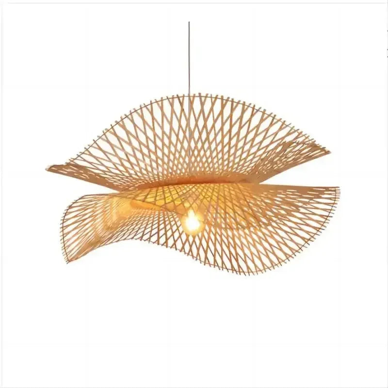 Eco-Friendly Bamboo Pendant Lights E27 Ceiling Fixture for Home & Restaurant