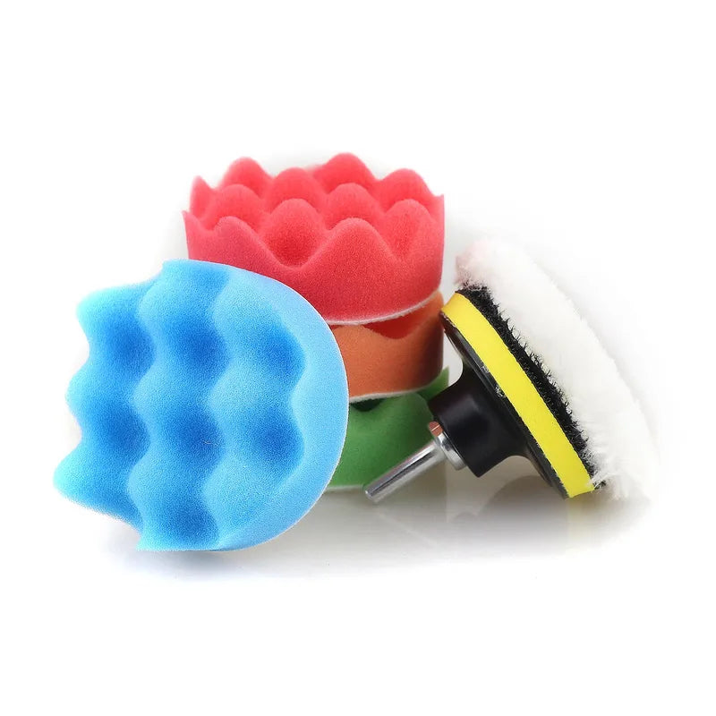 12PCS Car Polishing Sponge Buffing Pads Kit - 3 Inch Waxing & Detailing