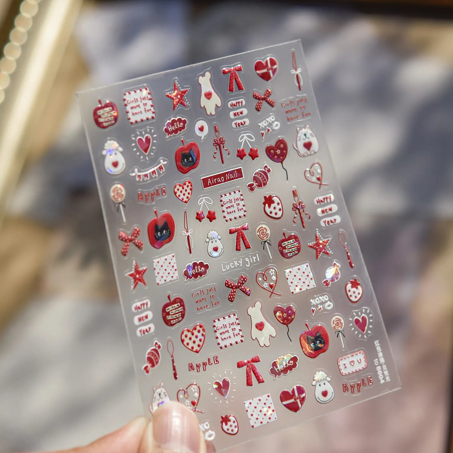 Kawaii Nail Stickers Jelly Nail Art Decorations Self-Adhesive Manicure Accessories