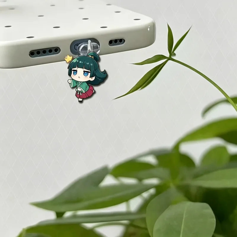Anime Character Acrylic Pendant Dust Plug for Earphone Ports - Fan Gift