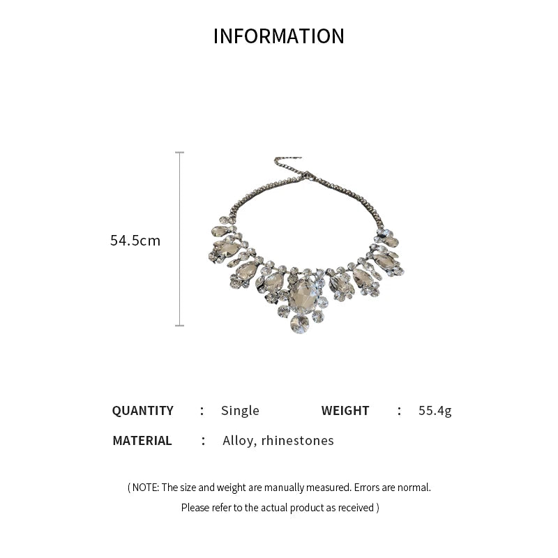 Elegant Rhinestone Crystal Necklace for Women - Party Wedding Jewelry