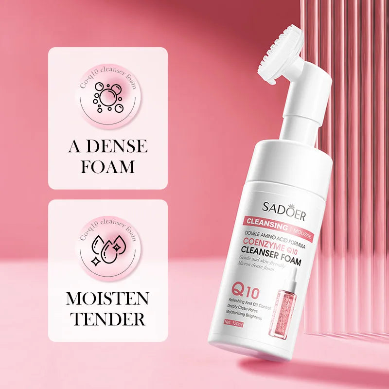 Deep Cleansing Facial Cleanser Foam for Sensitive Skin - Moisturizing & Brightening, 120ml