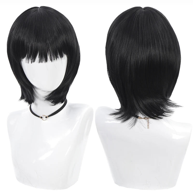 Short Straight Bob Wig for Women Synthetic Hair with Fringe - High Temp Silk Style