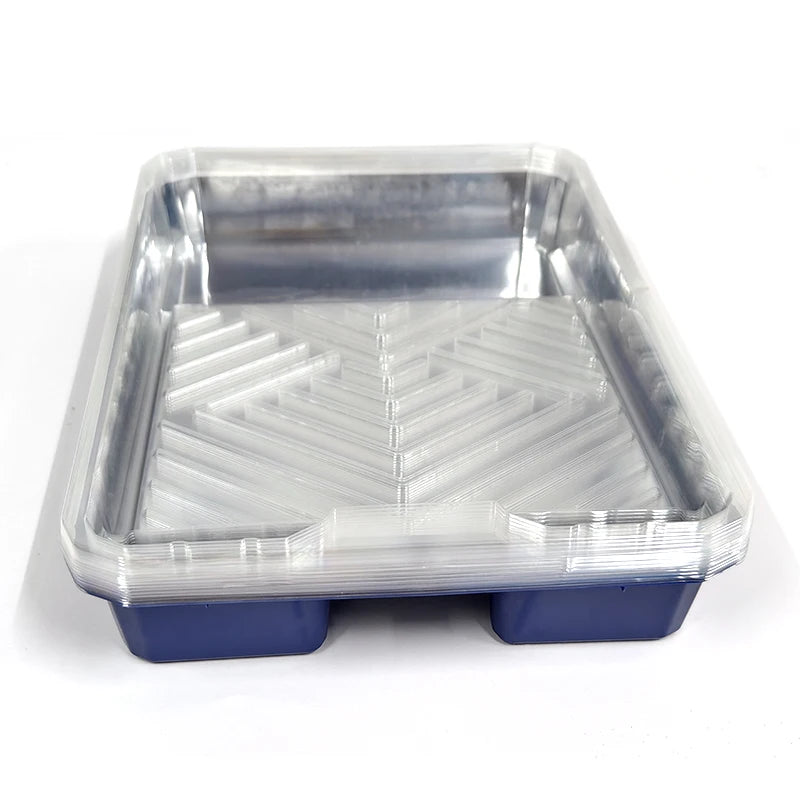 9-Inch Plastic Paint Tray Set with 10 Transparent Pads for DIY Painting & Color Change