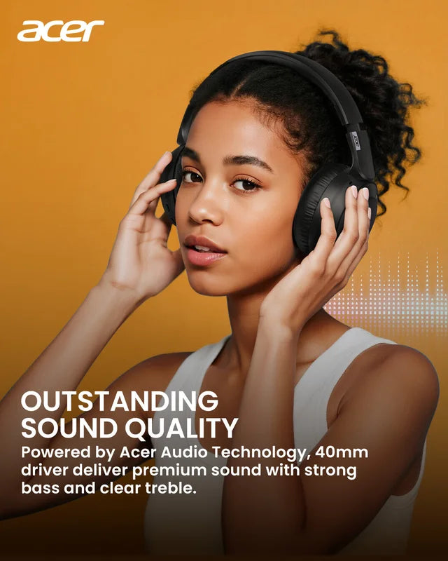 Wireless Over-Ear Bluetooth Headphones with 40mm Drivers, Foldable Design, Multi-Device Pairing