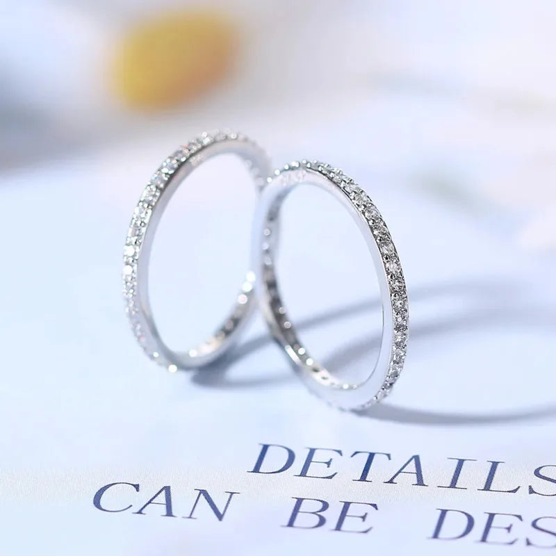 Delicate Thin Microscope Finger Rings for Women Dainty Promise Engagement Jewelry