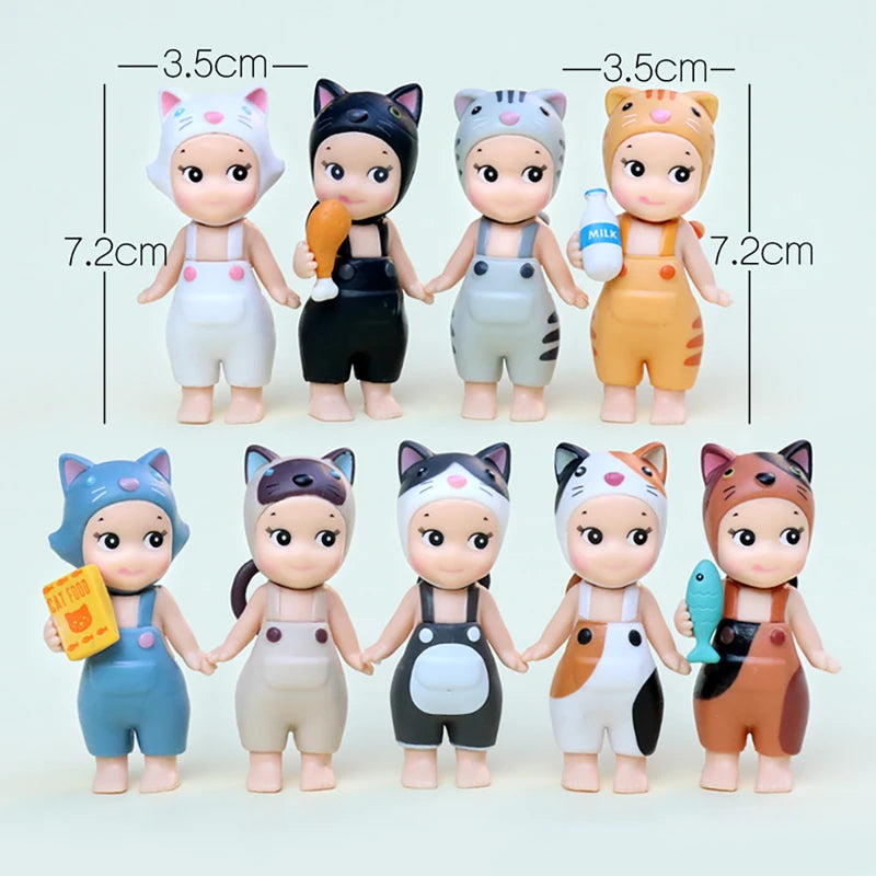 Anime Cat Figure Collectible Toy PVC Model Noodles Landscape Ornament Gift