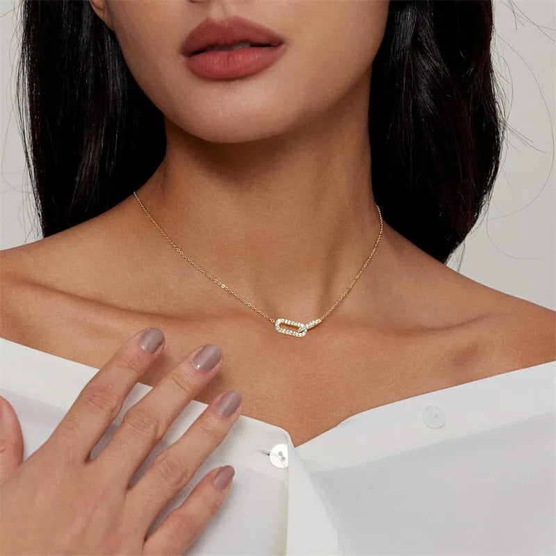 Minimalist Zircon Pendant Necklace for Women - Geometric Luxury Jewelry