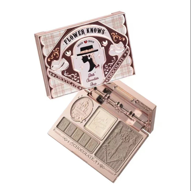 Highlighter & Contour Face Palette with 4 Universal Shades for Natural Glow