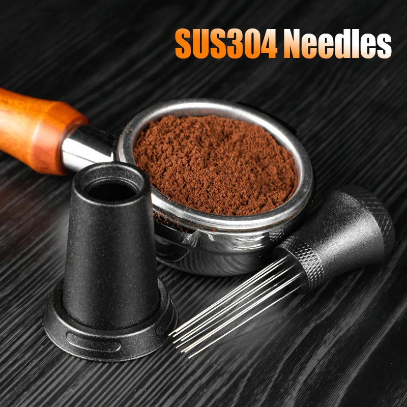 Espresso Distribution Tool with 10 Needles & Stand - Barista Coffee Stirrer