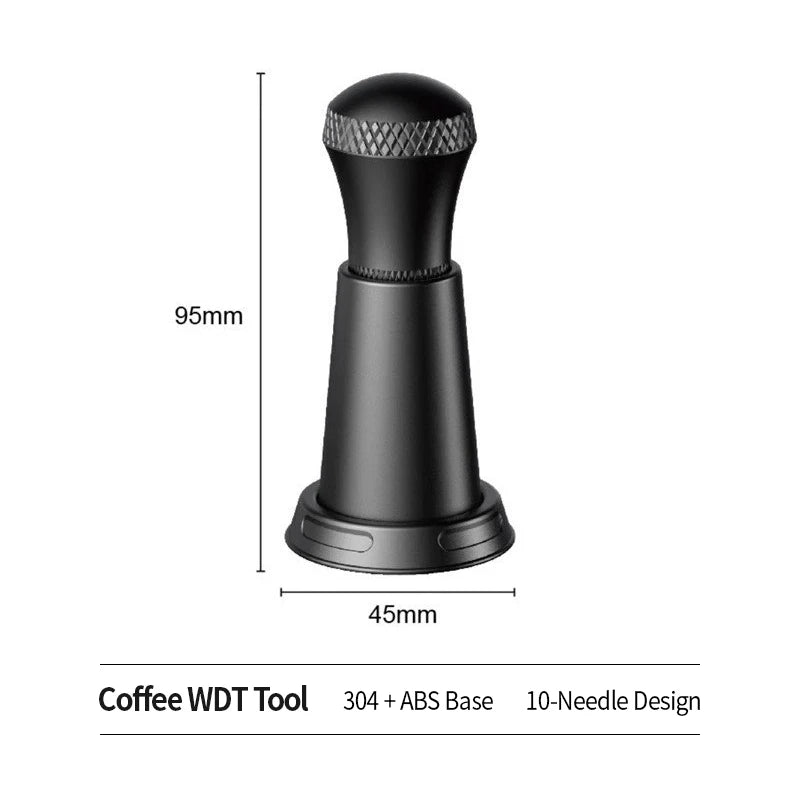 Espresso Distribution Tool with 10 Needles & Stand - Barista Coffee Stirrer