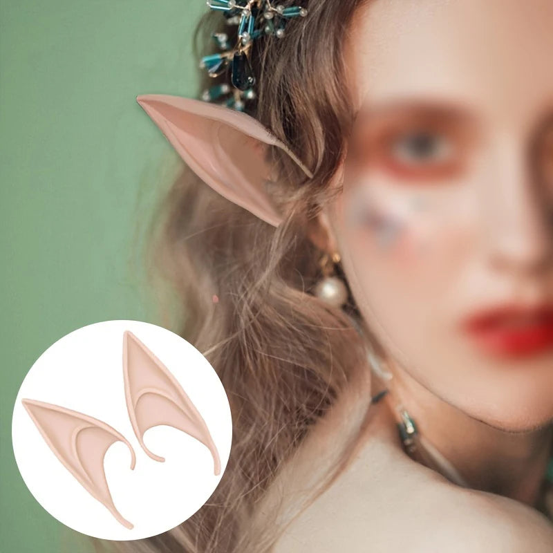 Fairy Elf Ears Cosplay Accessories - Soft Pointed Tips for Anime Party Halloween Christmas