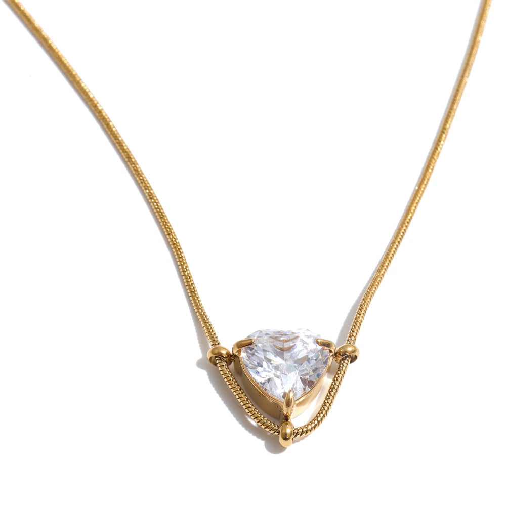 Delicate Heart & Round Pendant Necklace - Stylish Jewelry Gift
