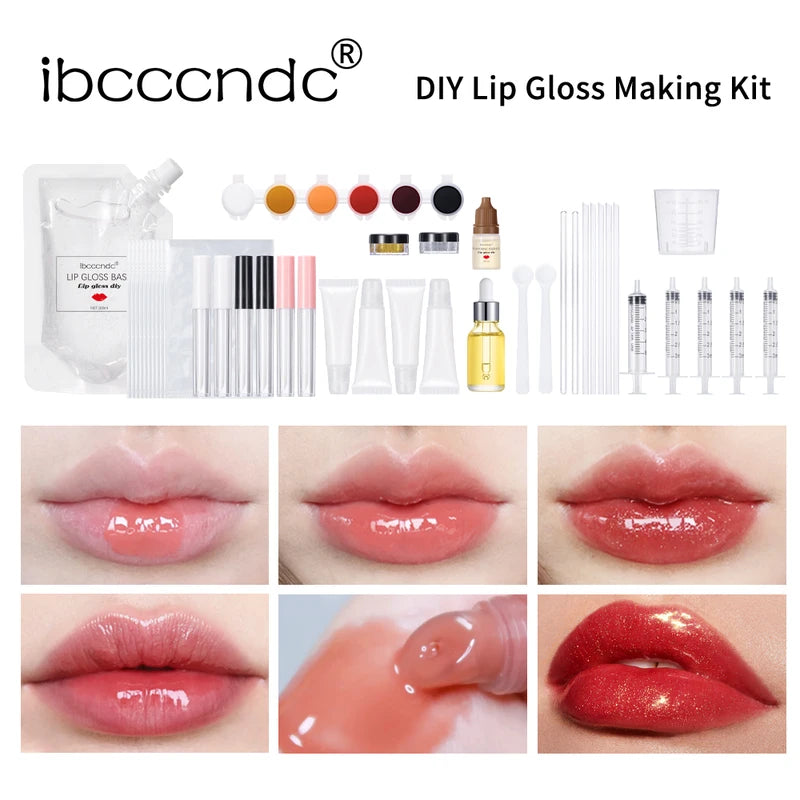 DIY Lip Gloss Making Kit with Glitter Pigments & Tools - Create Custom Lip Color