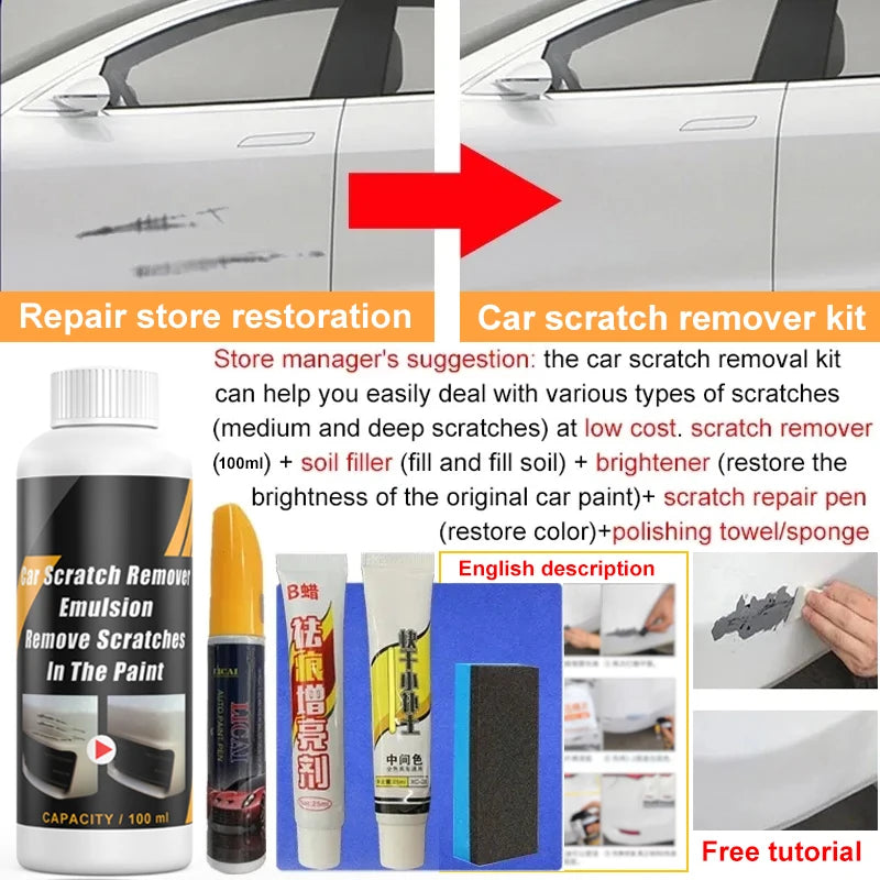 Car Scratch Remover Paint Care Kit - Auto Swirl & Scratch Repair Polishing Tool