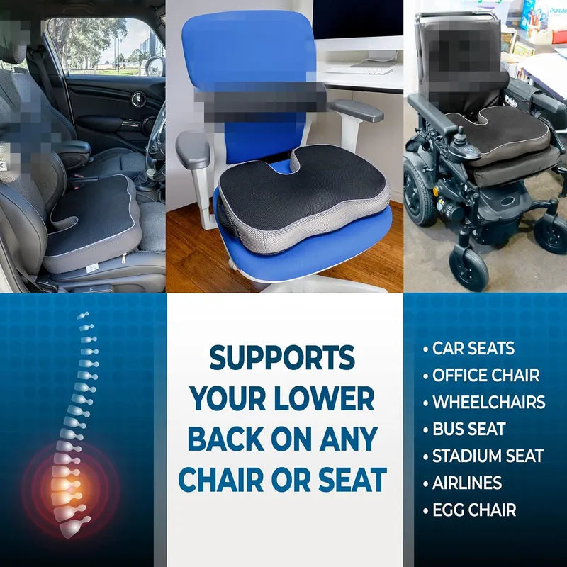 Pressure-Resistant Breathable Ergonomic Seat Cushion with Curved Surface