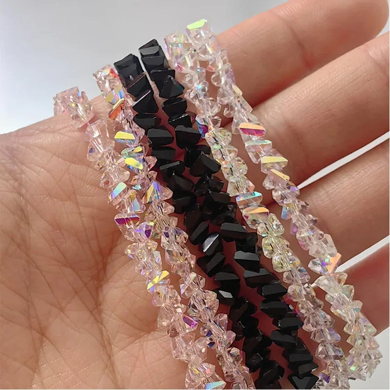 Multi-Cut Glass Crystal Beaded Jewelry Set for Women Irregular Necklace & Bracelet