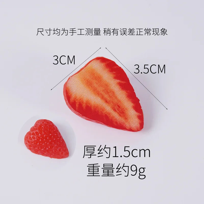 Artificial Strawberry Decor 10PCS Faux Fruit Model for Photography & Home Display